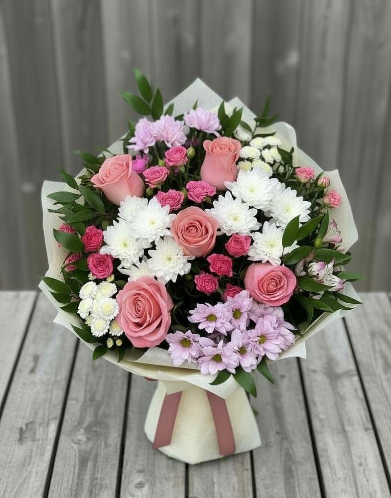 Букет цветов из: Альстромерии, Гвоздики, Розы и Хризантемы в Тереньге