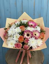 Букет цветов из:  Розы, Герберы и Хризантемы в Тереньге