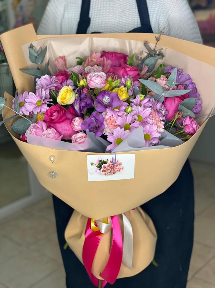 Букет цветов из: Хризантемы, Гвоздики и Альстромерии в Тереньге