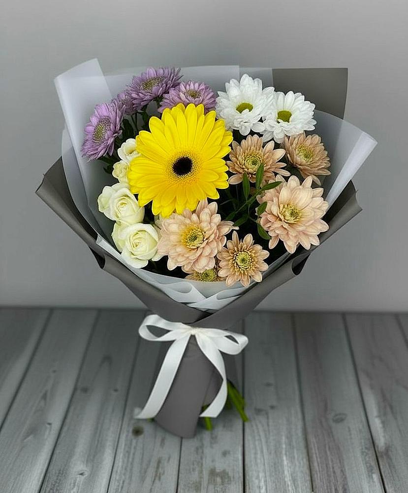 Букет цветов из: Розы, Герберы и Хризантемы в Тереньге
