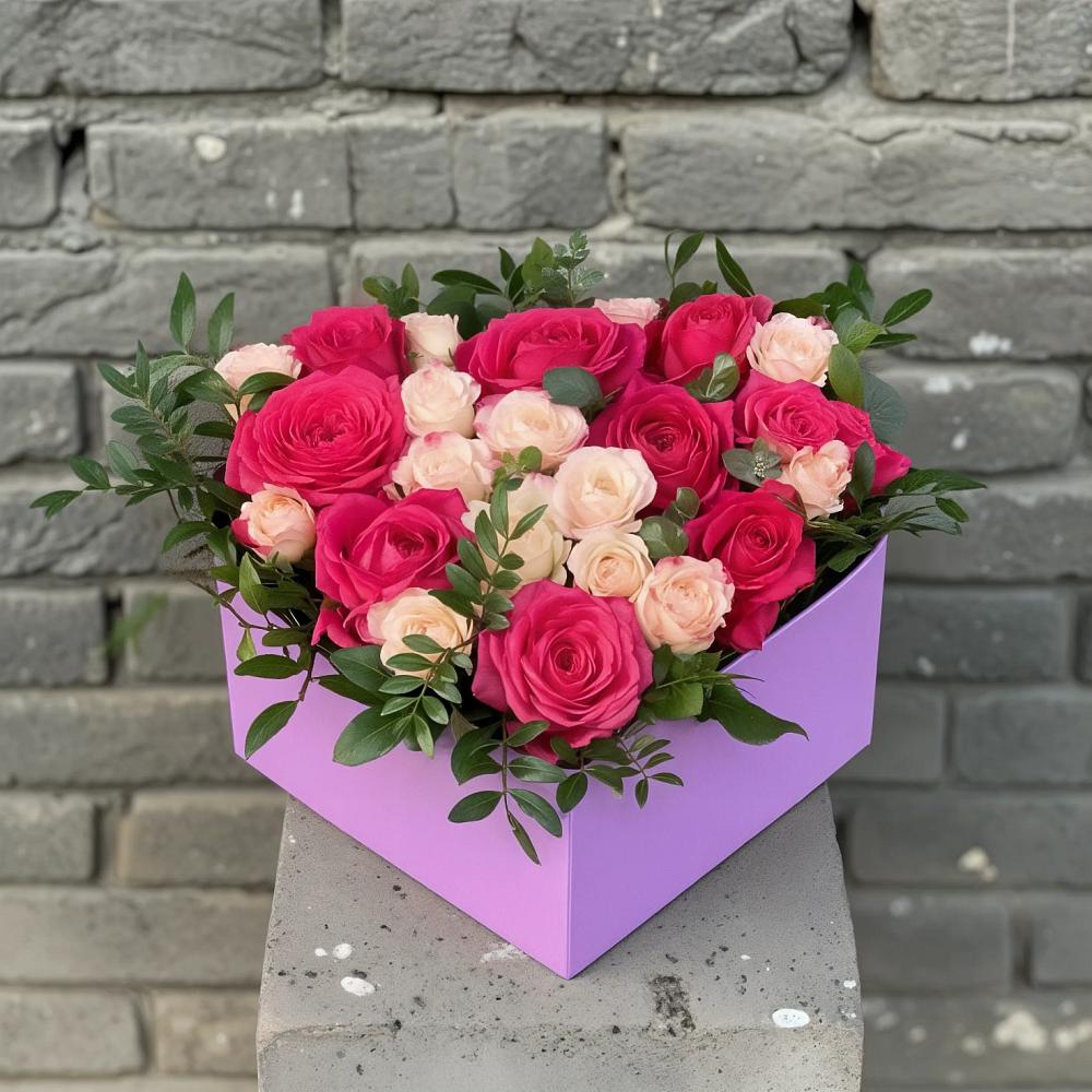 Цветочная композиция из Розы в коробке в Тереньге