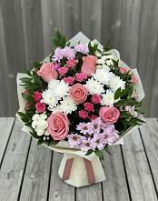 Букет цветов из:  Альстромерии, Гвоздики, Розы и Хризантемы #REPLACE_PRED# Тереньге