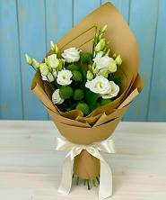 Букет цветов из:  Хризантемы и Лизиантусы в Тереньге