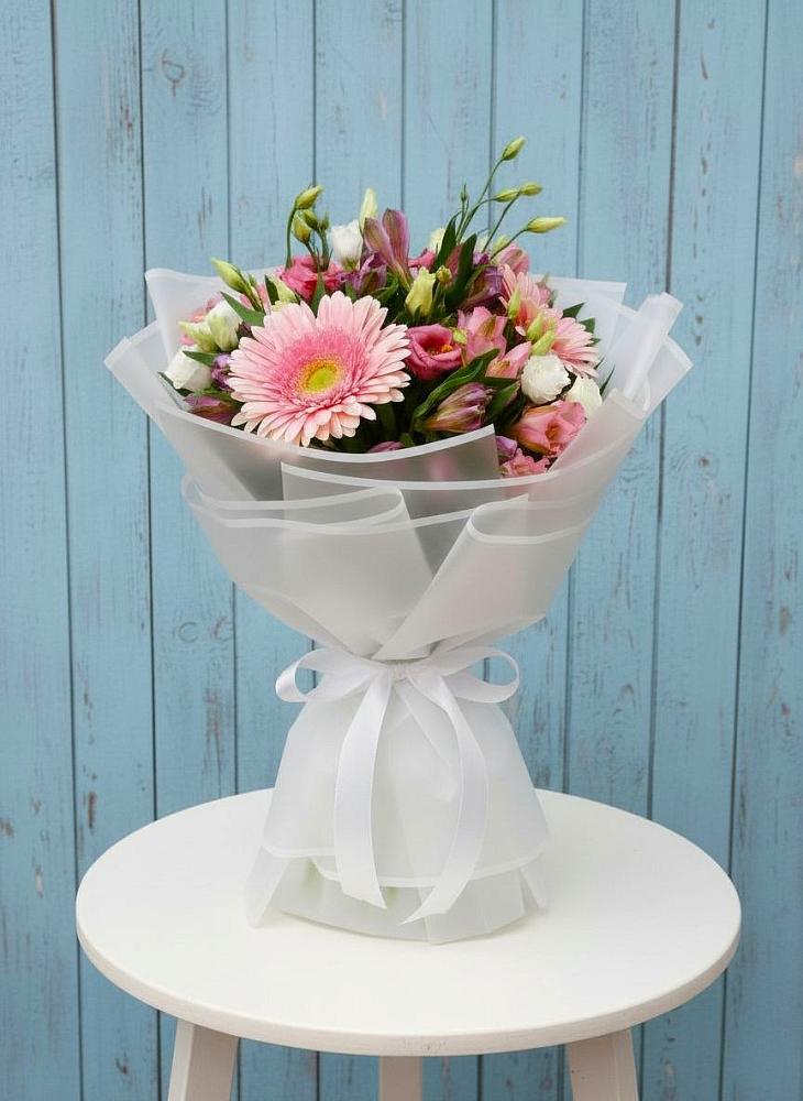 Букет цветов из: Герберы, Альстромерии и Лизиантусы в Тереньге