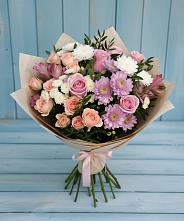 Букет цветов из:  Хризантемы, Розы и Альстромерии в Тереньге