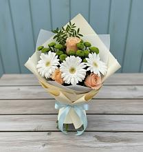 Букет цветов из:  Герберы, Розы и Хризантемы в Тереньге