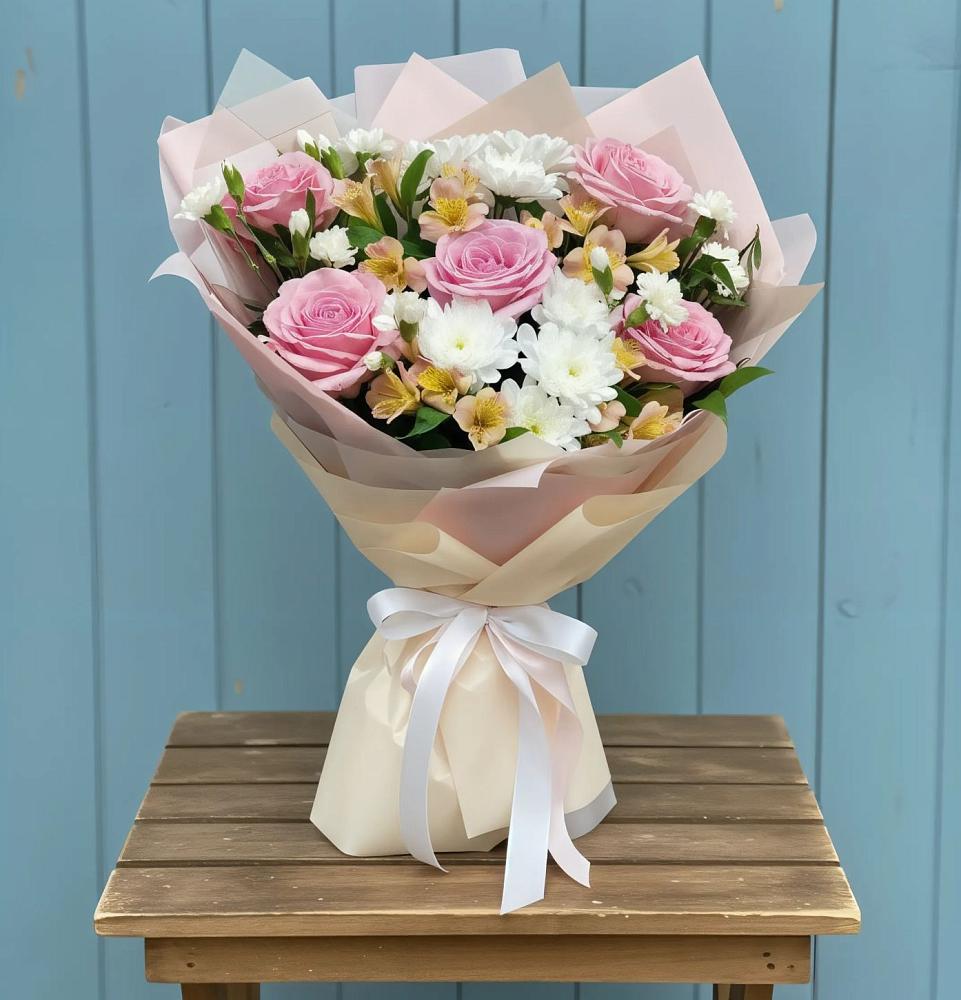 Букет цветов из: Гвоздики, Орхидеи и Розы в Тереньге